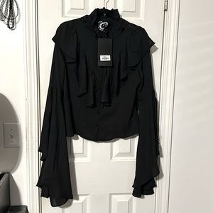 NWT KILLSTAR Moon Shrine Ruffle Shirt